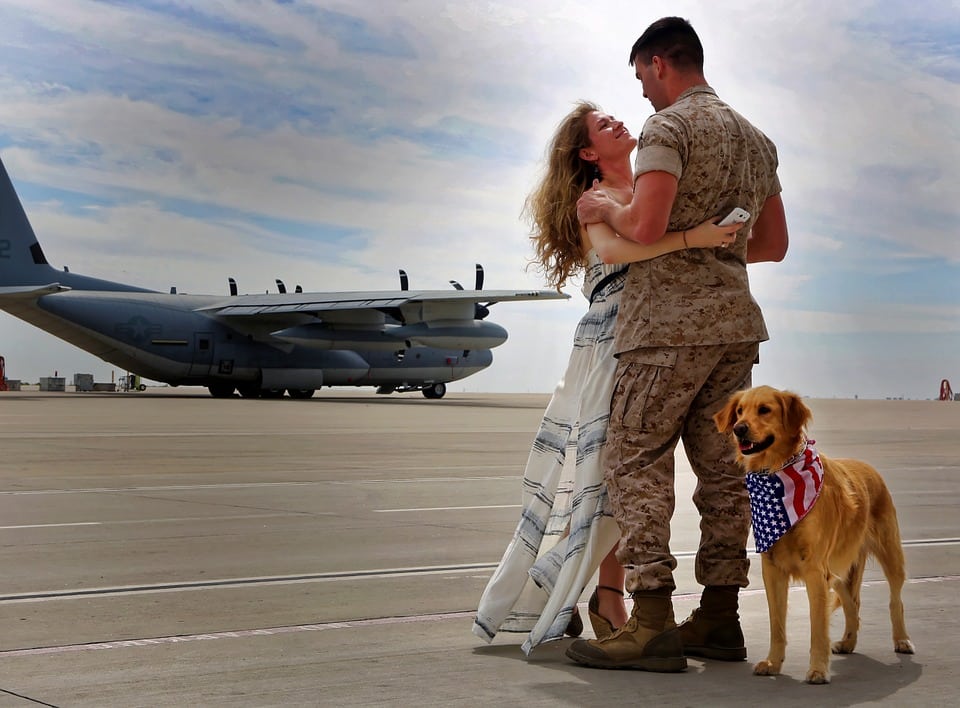 Military Family on Beach