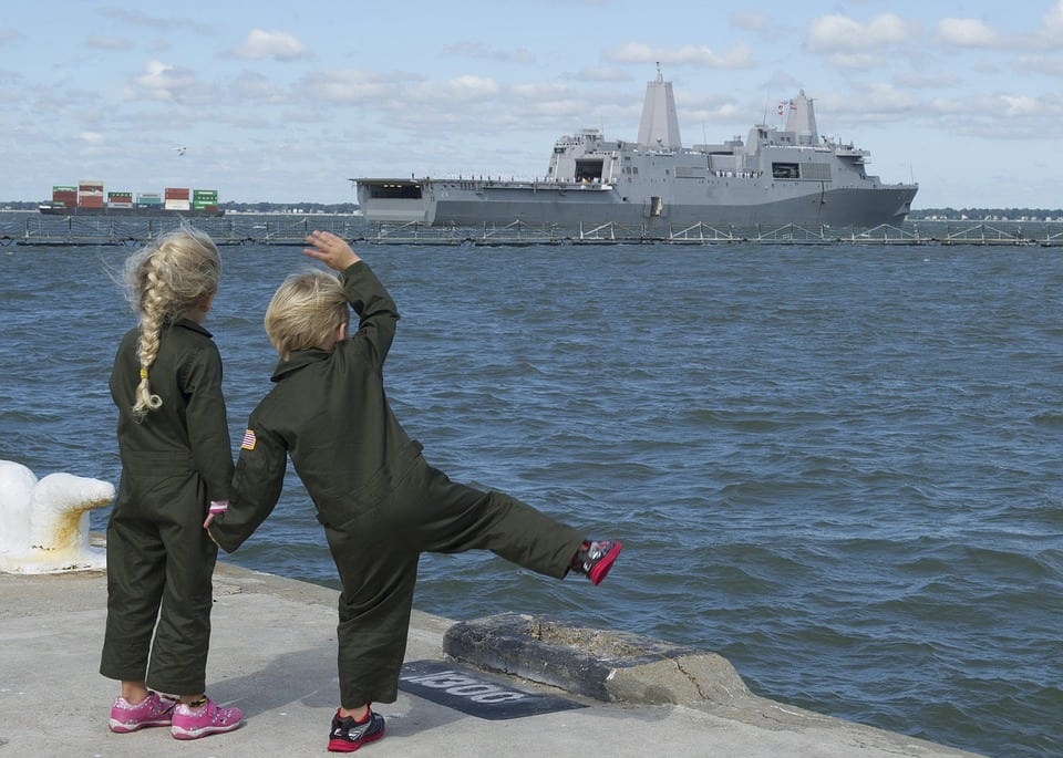 Military Family on Beach