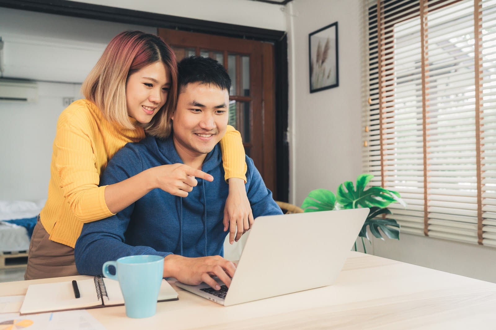 couple looking at computer together